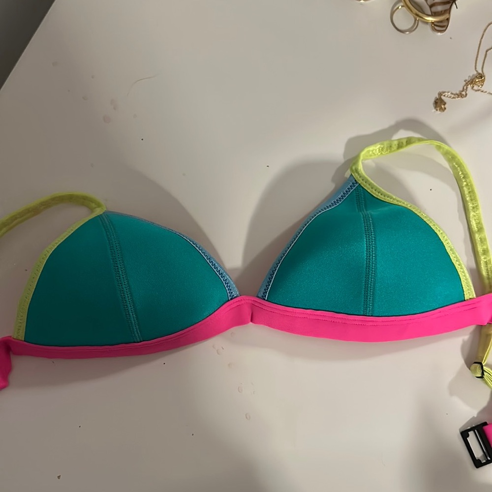 triangl bikini top- neon
